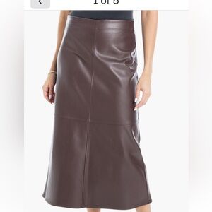 Elegant Brown Leather Skirt